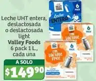Soriana Híper Valley foods - leche uht entera, deslactosada o deslactosada light oferta