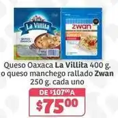 Soriana Híper La villita - queso oaxaca o queso manchego rallado oferta