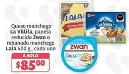Soriana Híper Zwan - queso manchego, panela o rebanado manchego oferta