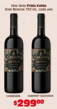 Soriana Híper Frida - vino tinto gran reserva 750 ml oferta