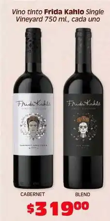 Soriana Híper Frida - vino tinto single vineyard 750 ml oferta
