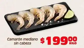 Camarón mediano sin cabeza