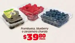 Soriana Híper Frambuesa, blueberry o zarzamora charola oferta