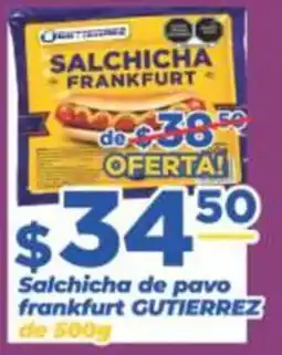 Super Gutiérrez Gutierrez salchicha de pavo frankfurt oferta