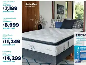 Sam's Club Serta One Memory Foam Colchón Individual oferta