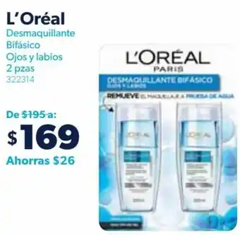 L'Orèal Desmaquillante Bifásico Ojos y Labios 2 pzas