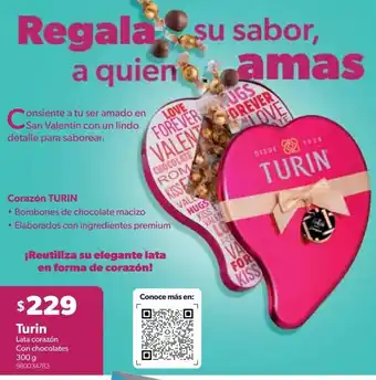 Sam's Club Turin Lata Corazón Con Chocolates 300g oferta