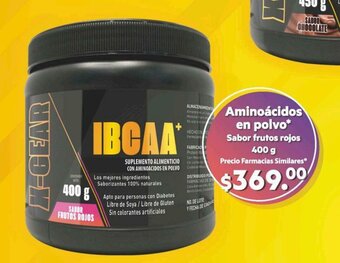 Farmacias Similares Aminoacidos en polvo Sabor frutos rojos 400g oferta