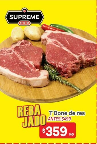 HEB Heb supreme corte de res t bone 1 kg oferta