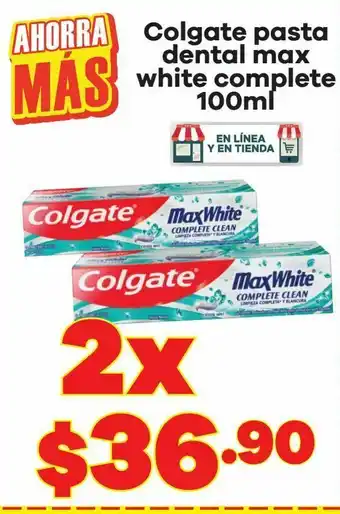 HEB Colgate pasta dental max white complete 100 ml oferta