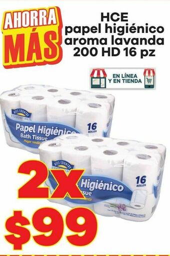 HEB Hce papel higienico aroma lavanda 200 hd 16 pz oferta