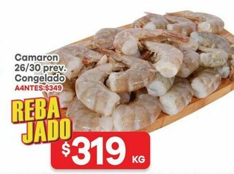 HEB Heb camaron 26/30 prev. congelado 1 kg oferta