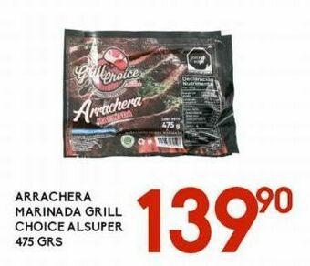 Alsuper Arrachera marinada grill choice alsuper 475g oferta