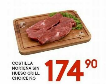 Alsuper Costilla norteña sin hueso grill choice kg oferta