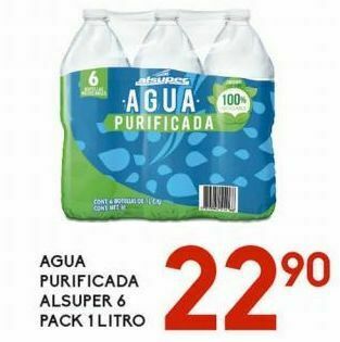Alsuper Agua purificada alsuper 6 pack 1l oferta