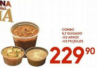 Alsuper Combo 1lt guisado, 1/2 arroz + 1/2 frijoles oferta