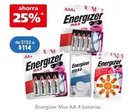 Farmacia San Pablo Energizer Max AA 4 baterías oferta