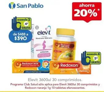 San Pablo Elevit 3600ui Redoxon naranja