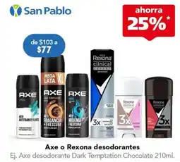Farmacia San Pablo Axe o Rexona desodorantes oferta