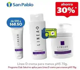 Farmacia San Pablo San Pablo Línea D crema para manos pH5 oferta