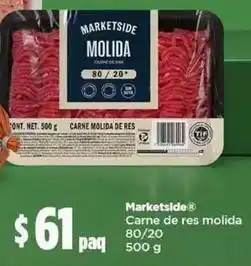 Bodega Aurrerá Marketside - carne molida de res 80/20 oferta