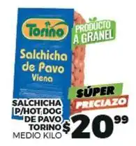 Merco Torino - salsicha p/hot de pavo oferta