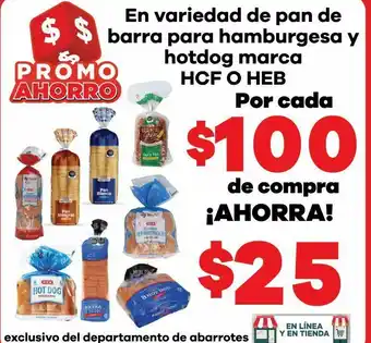 HEB Pan de barra para hamburguesa y hot dog hcf y heb oferta