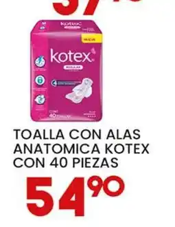 Alsuper Kotex toalla con alas anatomica oferta