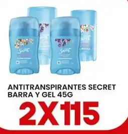 Alsuper Secret antitranspirantes barra y gel oferta
