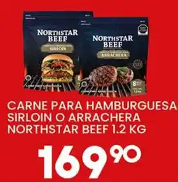 Alsuper Northstar beef carne para hamburguesa sirloin o arrachera oferta