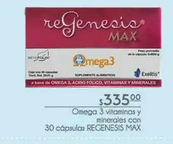 Omega 3 vitaminas y minerales con 30 cápsulas regenesis max