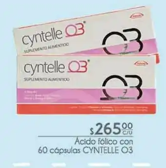 Ácido fólico con 60 cápsulas cyntelle o3