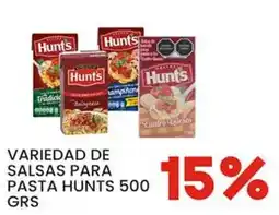 Alsuper Hunts variedad de salsas para pasta oferta