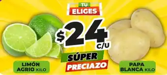 Limón agrio kilo / papa blanca kilo