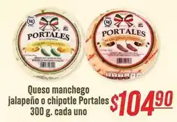 Soriana Híper Queso manchego jalapeño o chipotle oferta