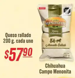 Soriana Híper Campo Menonita Queso Chihuahua Rallado oferta