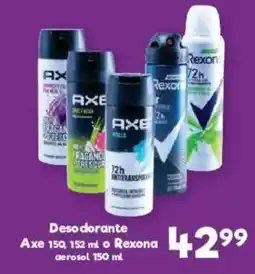 S-Mart Axe desodorante o Rexona aerosol oferta