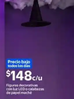 Walmart Figuras decorativas con luz LED o calabazas de papel maché oferta