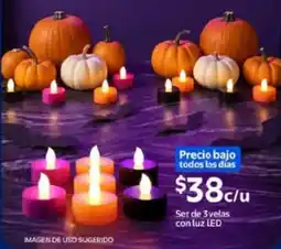 Walmart Set de 3 velas con luz LED oferta