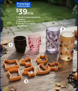 Walmart Set de 2 vasos tequileros calavera oferta