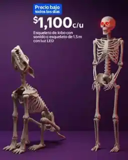 Walmart Esqueleto de lobo con sonido o esqueleto de 1.5 m con luz led oferta