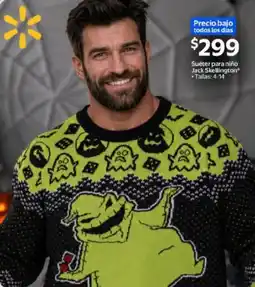 Walmart Jack Skellington Suéter para niño oferta