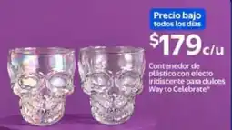 Walmart Way to Celebrate Contenedor de plástico con efecto iridiscente para dulces oferta