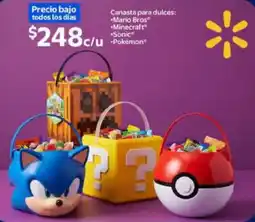 Walmart Canasta para dulces: Mario Bros Minecraft Sonic Pokemon oferta