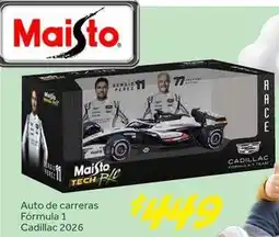 Soriana Híper Maisto - auto de carreras fórmula 1 cadillac 2026 oferta