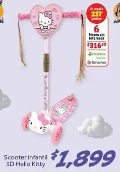 Soriana Híper Hello kitty - scooter infantil 3d oferta