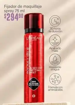 Soriana Híper L'oréal - fijador de maquillaje spray oferta