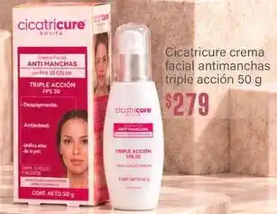 Cicatricure - crema facial antimanchas triple acción