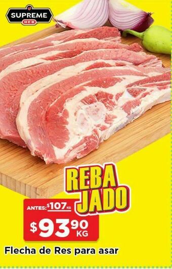 HEB Heb supreme flecha c/h de res congelada 1 kg oferta