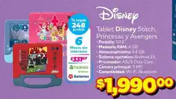 Soriana Mercado Disney Tablet Disney Stitch, Princesas y Avengers oferta